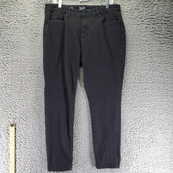 A.N.A Jeans Womens Size 16 Black Mid-Rise Skinny Stretch Denim - Picture 1 of 11